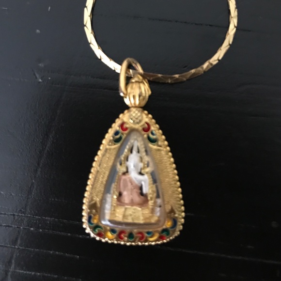 Gold Buddha Pendant with gold chain - Picture 4 of 4